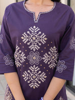 Beautiful cotton suit set in purple