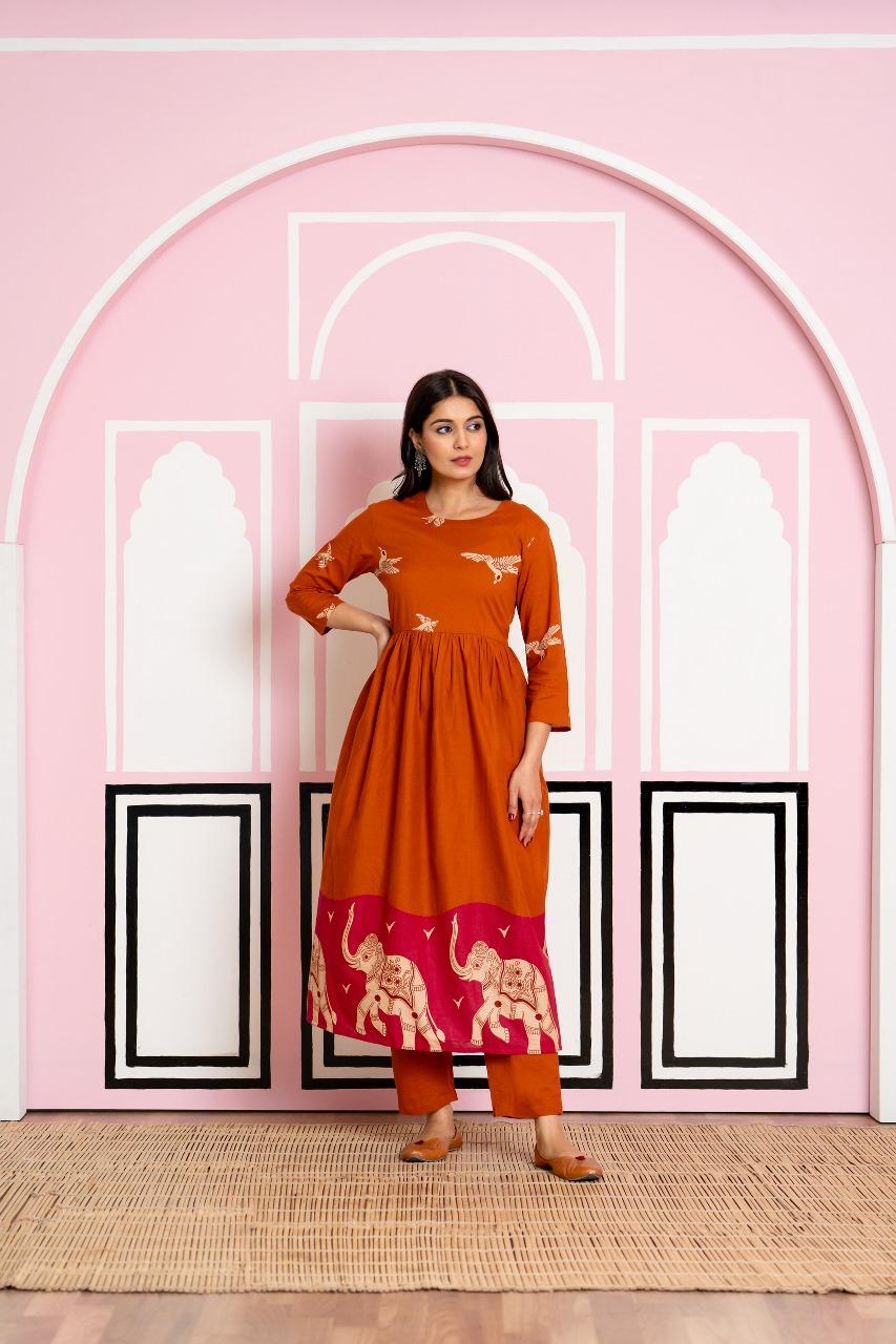 Smart cotton designer suit set