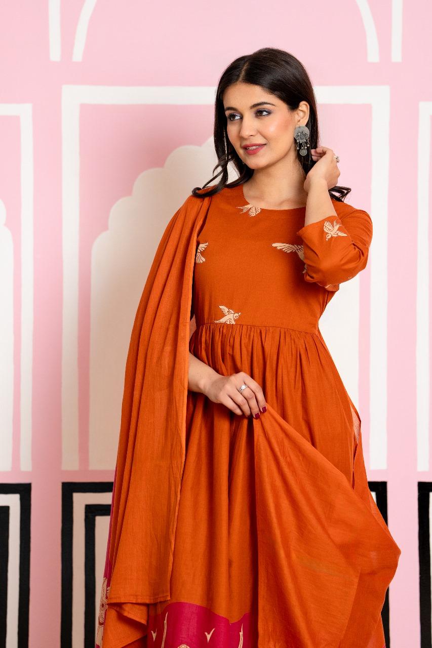 Smart cotton designer suit set