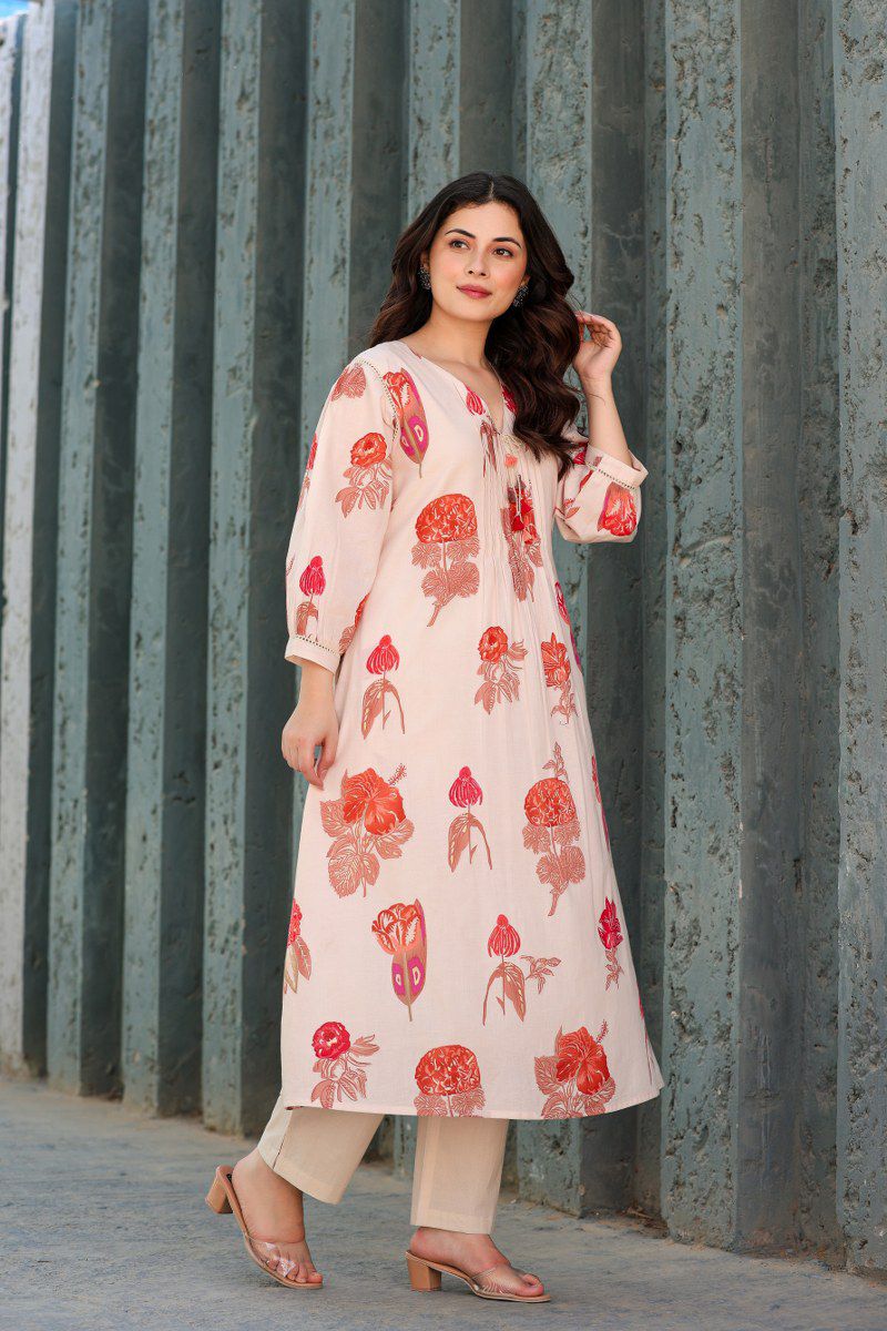 Designer premium cotton lining kurta pant with pockets