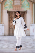 Pure cotton with lining lace detailing kurta pant