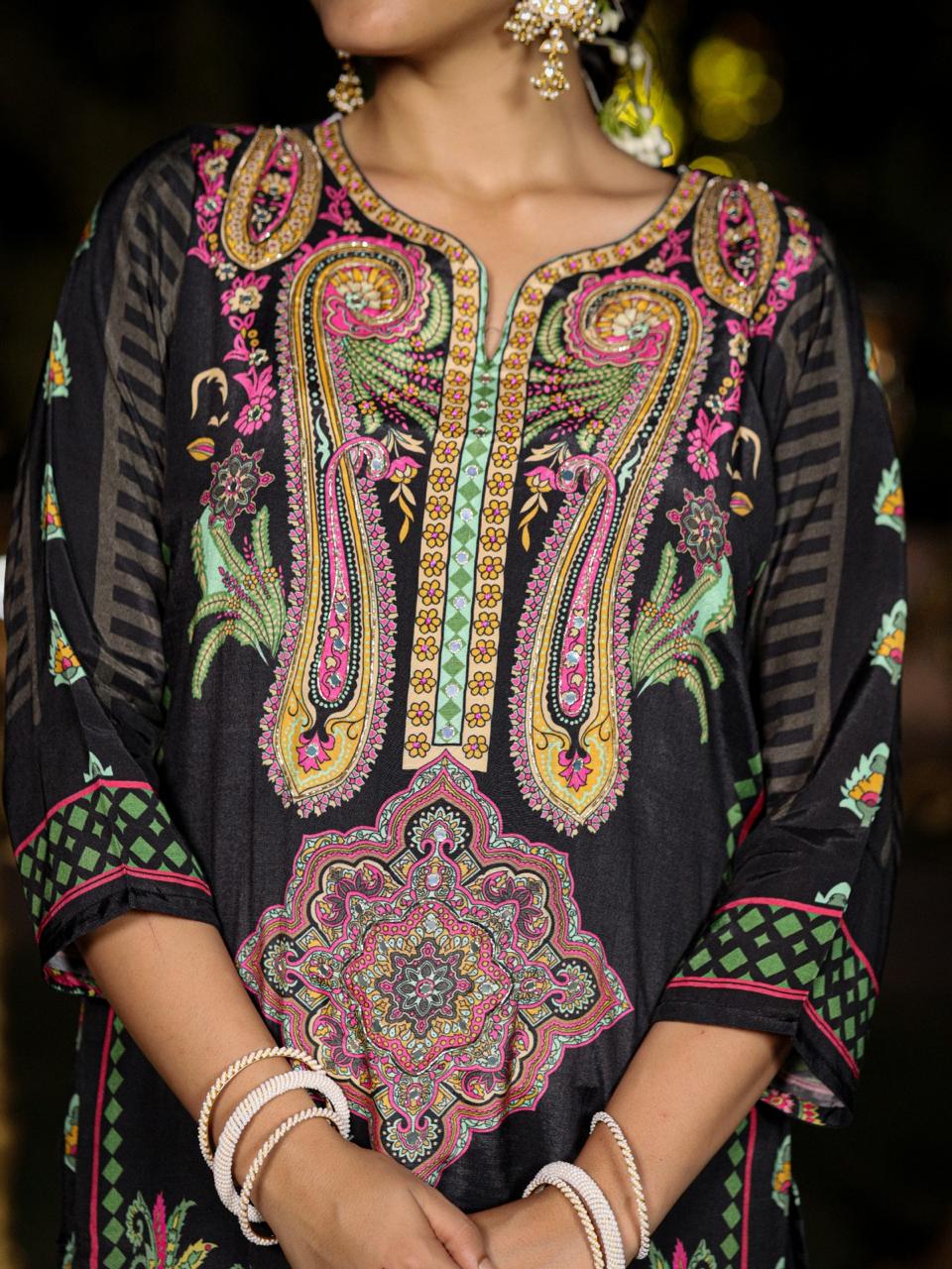 Wow designer Mul silk lining suit set