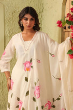 Beautiful ivory Mul Chanderi suit set