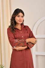 Pure cotton embroidered kurta pant