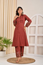 Pure cotton embroidered kurta pant