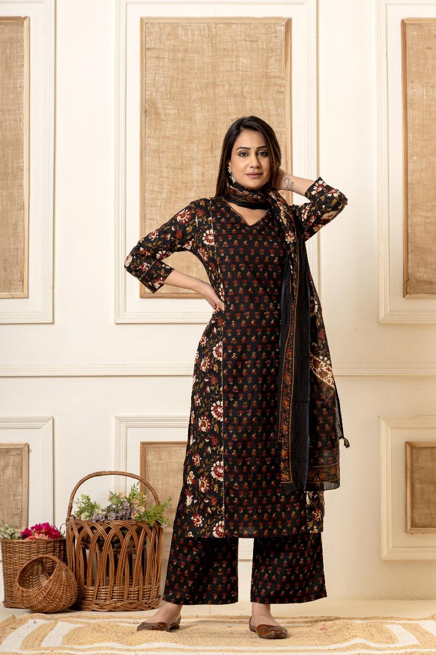 Black cotton suit set