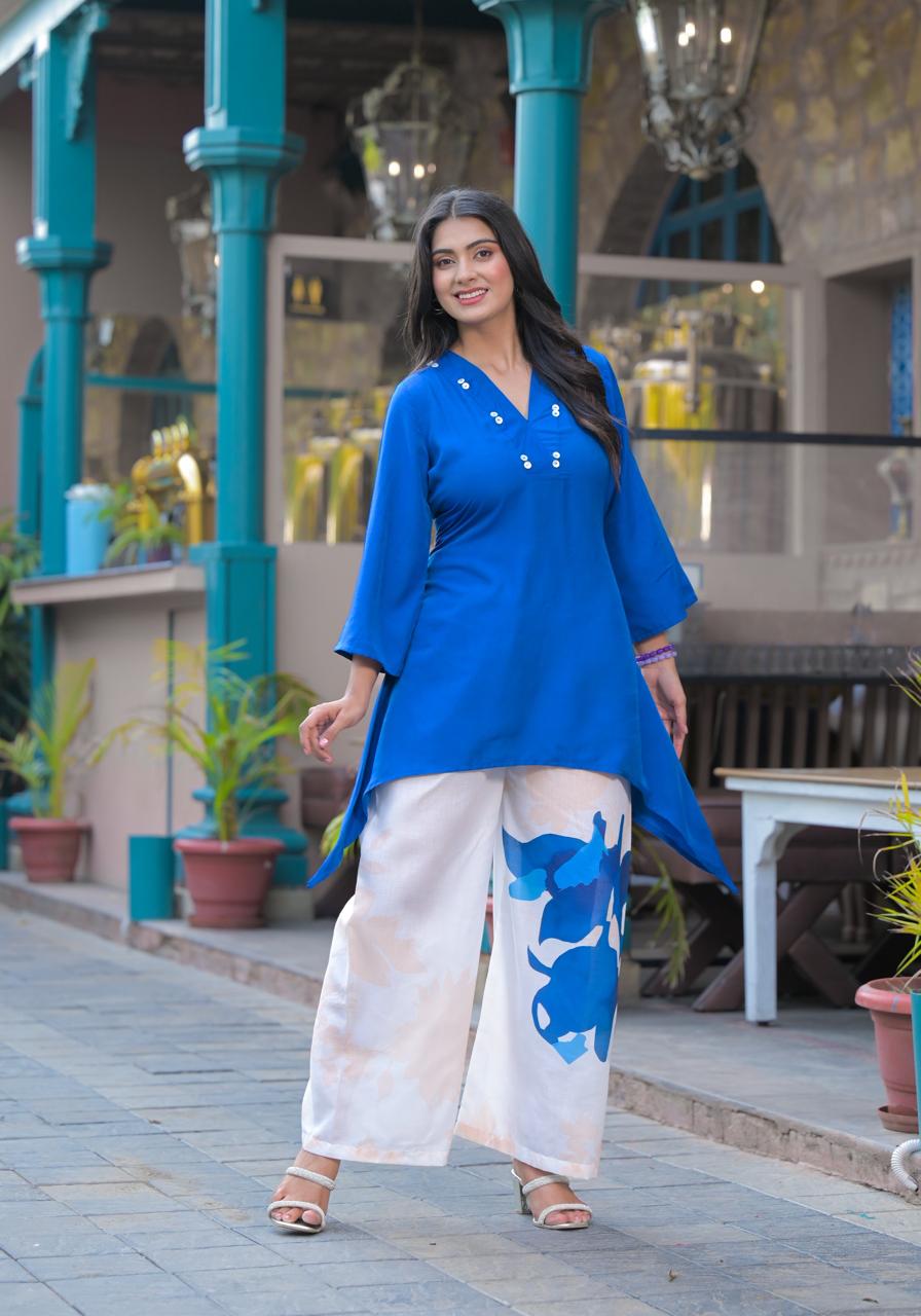 Pretty muslin top n palazzo