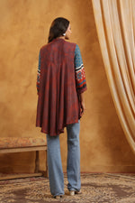 Pure Mul silk stylish top in red