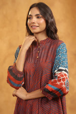 Pure Mul silk stylish top in red