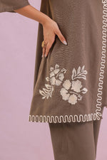 Cotton flap embroidered co ord set