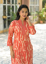 Cotton kurta pant in orange