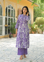 Cotton kurta pant in purple