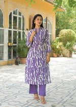 Cotton kurta pant in purple