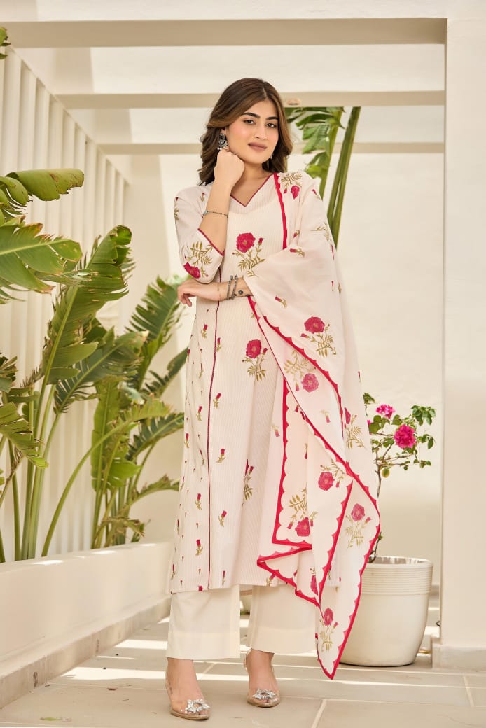 Pure cotton floral suit set