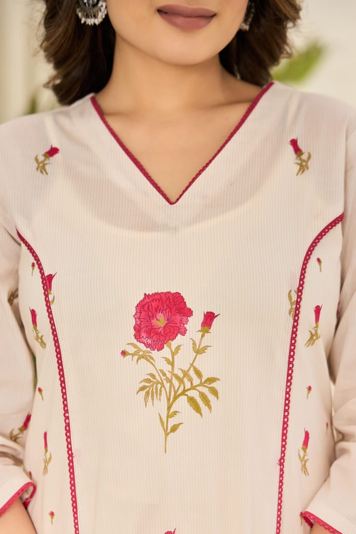 Pure cotton floral suit set