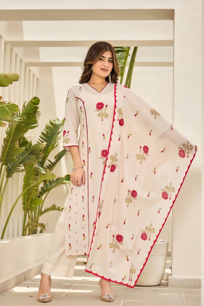Pure cotton floral suit set