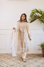 Muslin embroidered lining full suit set