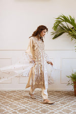 Muslin embroidered lining full suit set