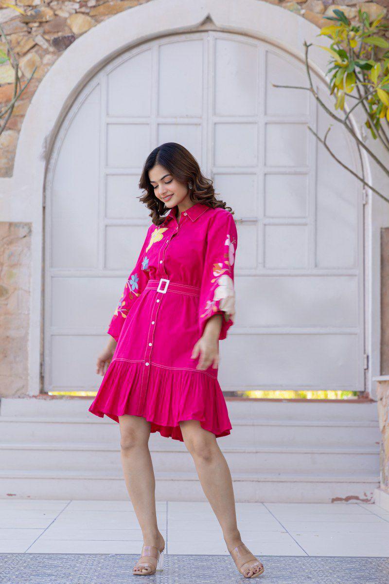 Brush painted one piece dress