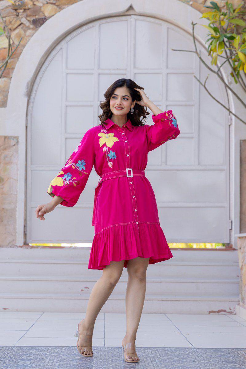 Brush painted one piece dress