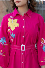 Brush painted one piece dress