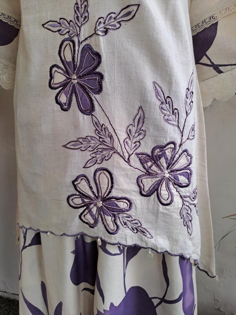 Appliqué work kurta pant
