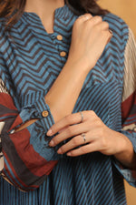 Pure Mul silk stylish top in blue