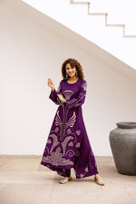 Purple rayon digital printed co ord set