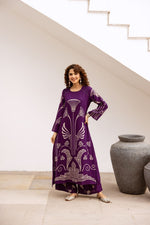 Purple rayon digital printed co ord set