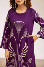 Purple rayon digital printed co ord set