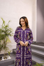 Wow wow floral rayon digital printed co ord set in purple