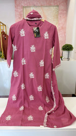 Fully embroidered cotton suit set