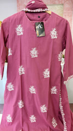 Fully embroidered cotton suit set