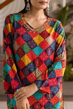 Multi colour heavy rayon kurta pant