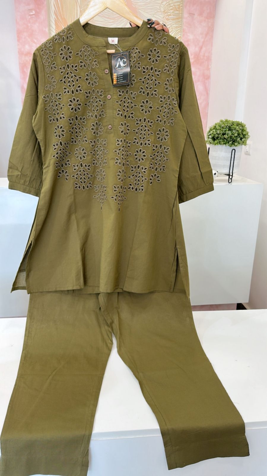 Shifli military green cotton lining co ord