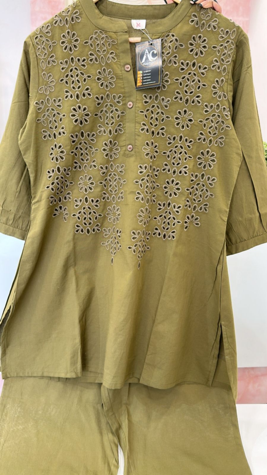 Shifli military green cotton lining co ord