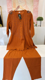 Shifli rust cotton lining co ord