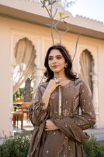 Designer fully embroidered Mul Chanderi suit