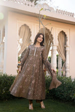 Designer fully embroidered Mul Chanderi suit