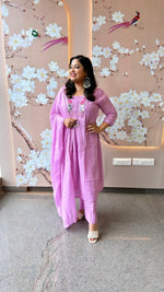 Pure Mul cotton real mirror with pearl detailing suit set with lining (true to size) in pink