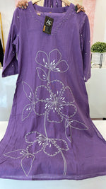 Fully embroidered suit set in purple