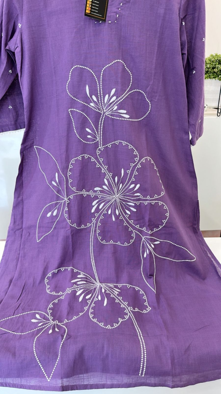 Fully embroidered suit set in purple