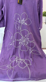 Fully embroidered suit set in purple