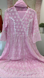 Fully embroidered Anarkali Mul cotton suit set