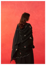 Fully embroidered mirror work suit set in black