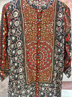 Pure crepe ajrakh short top