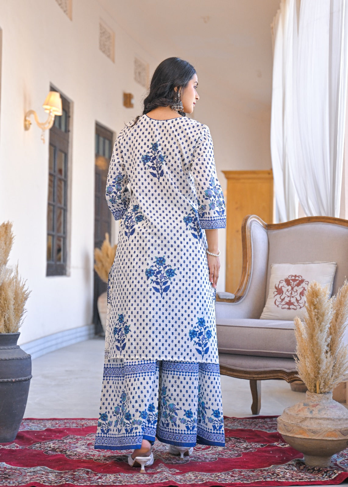 Premium cotton palazzo suit set