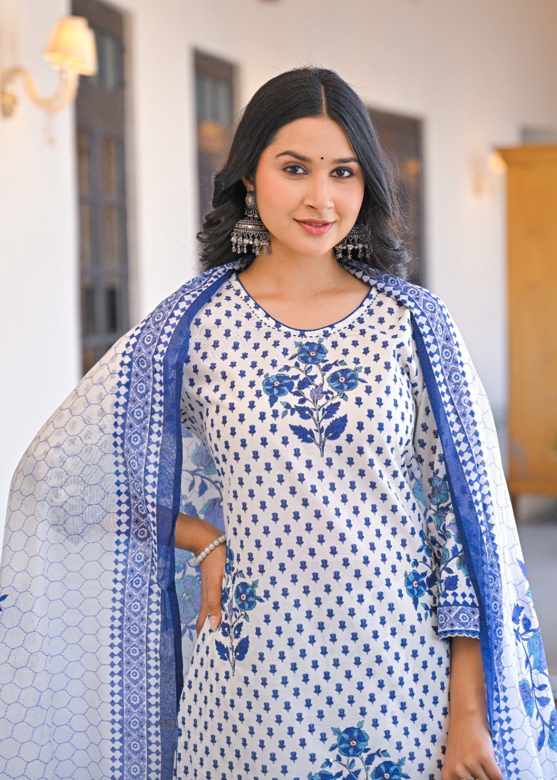 Premium cotton palazzo suit set