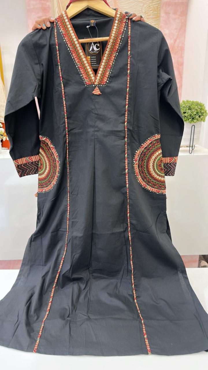 Premium cotton designer pocket suit in black