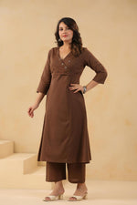 Mirror work Angrakha flex cotton kurta pant